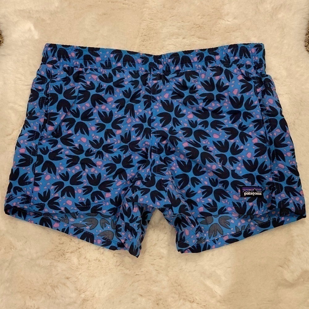Patagonia Girls‎ Pollen Confetti Small Baggies Shorts Lightweight Pull On 12